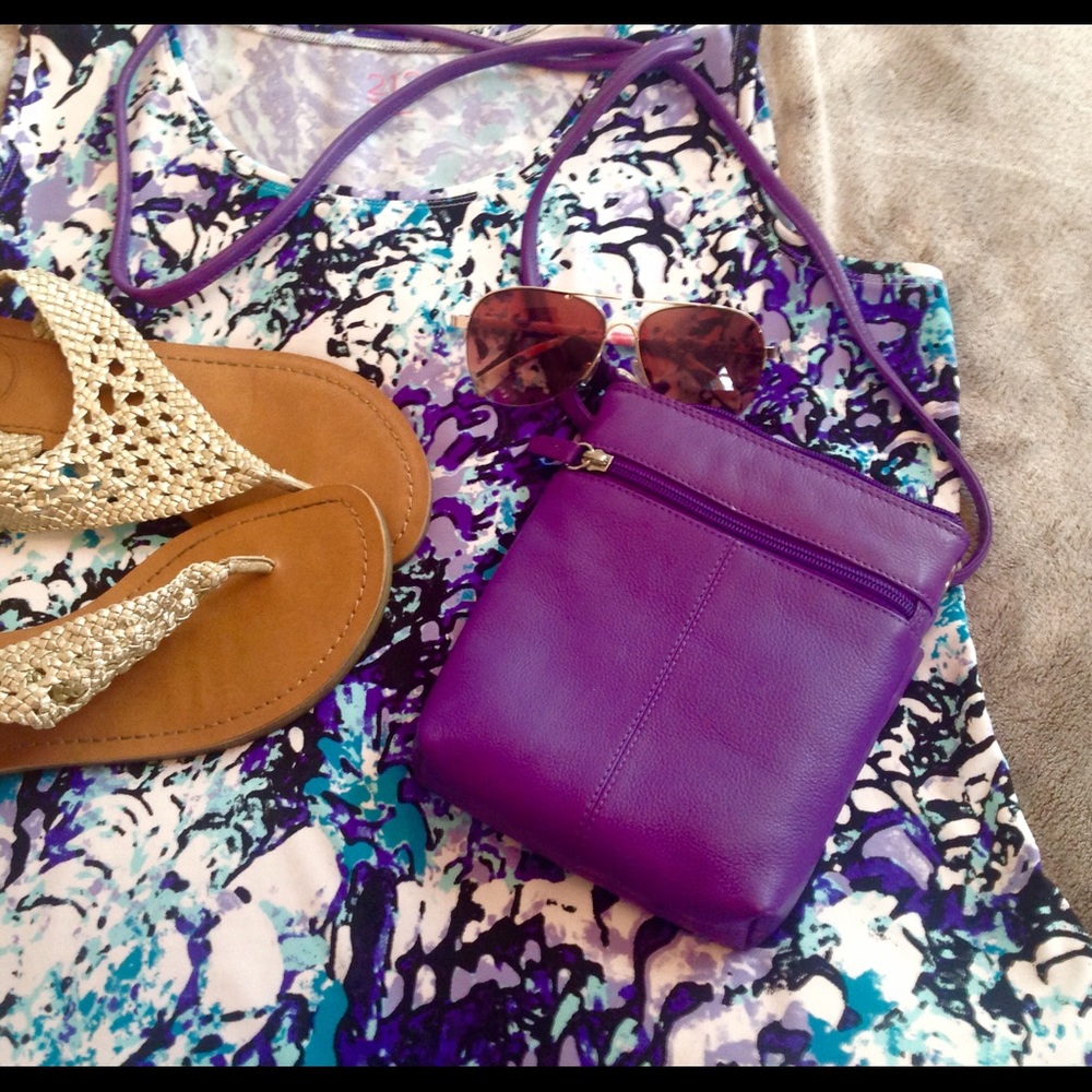 💜25%OFF BUNDLES💜Purple Leather Crossbody Bag